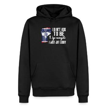 Wyomingite Amerikaner US-Patriot USA Gewachsen - Männer Premium Bio Hoodie - Schwarz - Vorne - Nico (187cm)