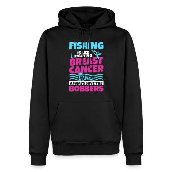Articles de sensibilisation au cancer du sein - Sweat à capuche Premium bio Homme - noir - Devant - Nico (187cm)