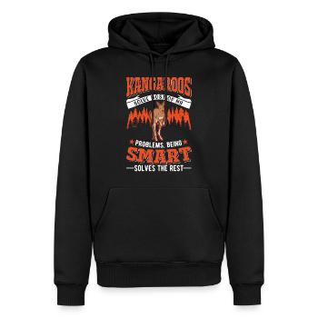 Kangourou Australie Kangourou - Sweat à capuche Premium bio Homme - noir - Devant - Nico (187cm)