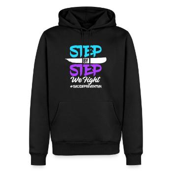 988 Semaine du Mois de la prévention du suicide - Sweat à capuche Premium bio Homme - noir - Devant - Nico (187cm)