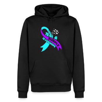 Soutien en santé mentale 988 - Sweat à capuche Premium bio Homme - noir - Devant - Nico (187cm)