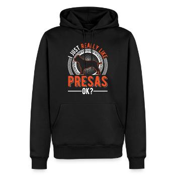 Presa Canario Cadeau Dogue Canario - Sweat à capuche Premium bio Homme - noir - Devant - Nico (187cm)