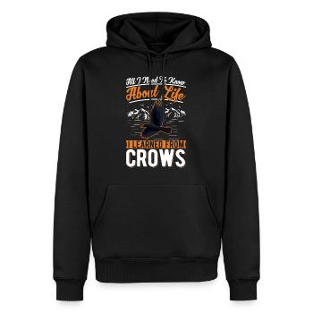 Cadeau Corbeau Corbeau Corbeau Corbeau - Sweat à capuche Premium bio Homme - noir - Devant - Nico (187cm)