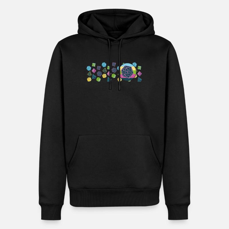 RPG Cube Rollenspiel Side Quest - Männer Premium Bio Hoodie - Schwarz