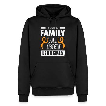 Épingles de sensibilisation à la leucémie Ruban de cancer de la leucémie - Sweat à capuche Premium bio Homme - noir - Devant - Nico (187cm)