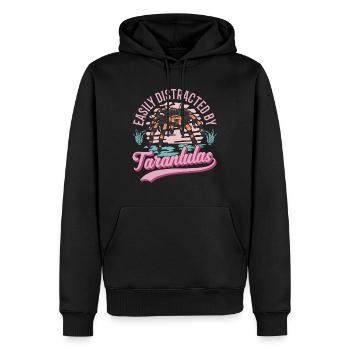 Easily distracted by Tarantulas Tarantel - Männer Premium Bio Hoodie - Schwarz - Vorne - Nico (187cm)