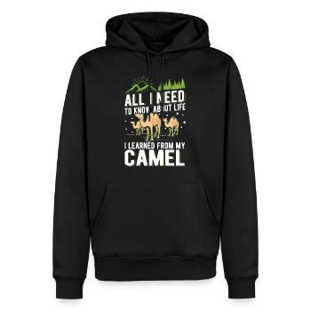 Amoureux des chameaux Égypte - Sweat à capuche Premium bio Homme - noir - Devant - Nico (187cm)