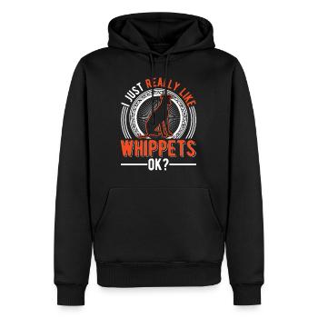 J’aime juste les whippets - Sweat à capuche Premium bio Homme - noir - Devant - Nico (187cm)