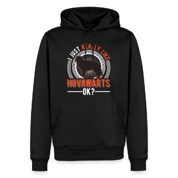 J’aime bien Hovawarts - Sweat à capuche Premium bio Homme - noir - Devant - Nico (187cm)