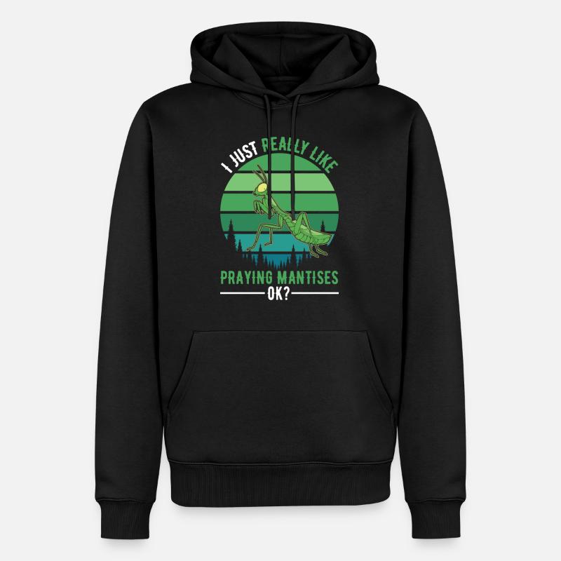 Gottesanbeterin Geschenk Mantis Fangschrecke - Männer Premium Bio Hoodie - Schwarz