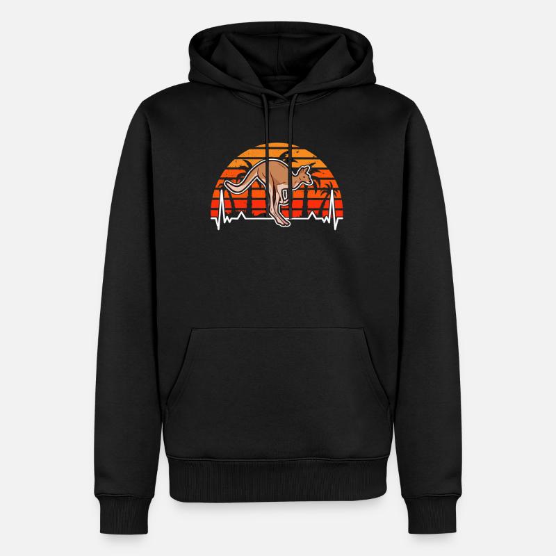Kangaroo Heartbeat Australie - Sweat à capuche Premium bio Homme - noir