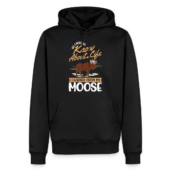 Moose Gift Moose Antlers Scandinavia - Men’s Premium Organic Hoodie - black - Front - Nico (187cm)