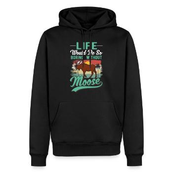 Moose Gift Elk Antlers Scandinavia - Men’s Premium Organic Hoodie - black - Front - Nico (187cm)