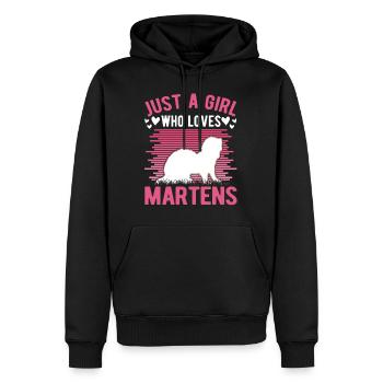 Marder Mädchen Nerz Dachs Baummarder - Männer Premium Bio Hoodie - Schwarz - Vorne - Nico (187cm)