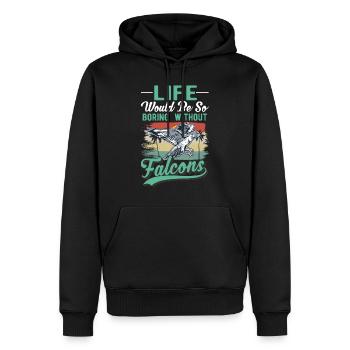 Fauconnier cadeau fauconnerie crécerelle - Sweat à capuche Premium bio Homme - noir - Devant - Nico (187cm)