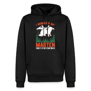 Marder Geschenk Baummarder Nerz - Männer Premium Bio Hoodie - Schwarz - Vorne - Nico (187cm)