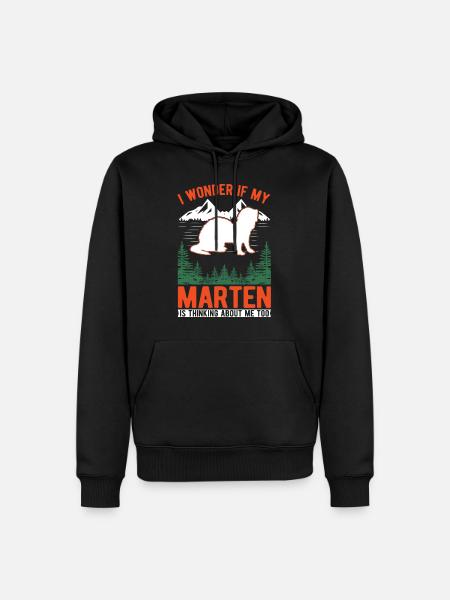 Marder Geschenk Baummarder Nerz - Männer Premium Bio Hoodie - Schwarz