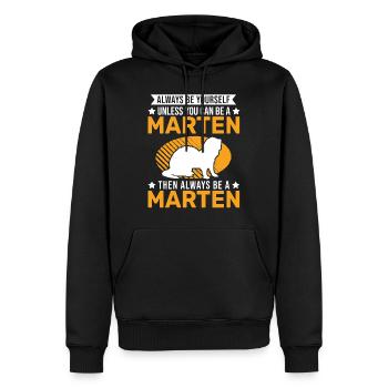 Soyez toujours vous-même Marten Martre des pins martre - Sweat à capuche Premium bio Homme - noir - Devant - Nico (187cm)