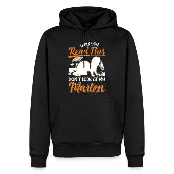Marder Geschenk Nerz Dachs Baummarder - Männer Premium Bio Hoodie - Schwarz - Vorne - Nico (187cm)