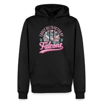Facilement distrait par les Faucons Falkenzucht Falkner - Sweat à capuche Premium bio Homme - noir - Devant - Nico (187cm)