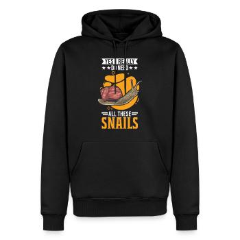 Schnecke Geschenk Weinbergschnecke - Männer Premium Bio Hoodie - Schwarz - Vorne - Nico (187cm)