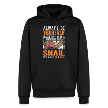 Always be yourself Snail Schnecke - Men’s Premium Organic Hoodie - black - Front - Nico (187cm)