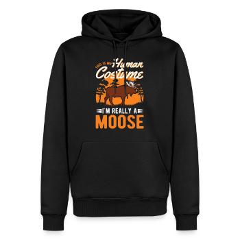 Mosses Human Costume Moose Halloween - Men’s Premium Organic Hoodie - black - Front - Nico (187cm)
