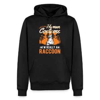 Waschbär Costume Raccoon Halloween - Männer Premium Bio Hoodie - Schwarz - Vorne - Nico (187cm)