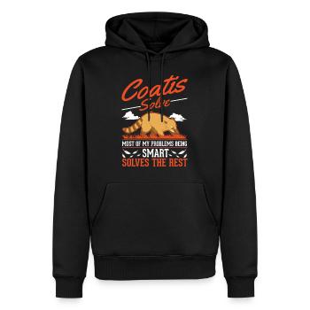 Coati Gift Coati Proboscis Bear - Men’s Premium Organic Hoodie - black - Front - Nico (187cm)