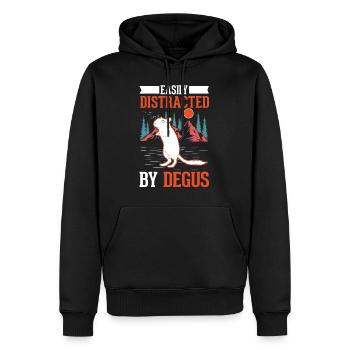Degu cadeau arbuste rat forêt degu - Sweat à capuche Premium bio Homme - noir - Devant - Nico (187cm)