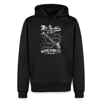 Mir reicht's Ich gehe Bassklarinette spielen - Männer Premium Bio Hoodie - Schwarz - Vorne - Nico (187cm)