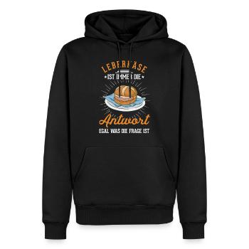 Leberkas Leberkäse Fleischkäse - Männer Premium Bio Hoodie - Schwarz - Vorne - Nico (187cm)