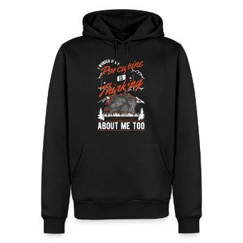 Porc-épic amateur Porc-épic - Sweat à capuche Premium bio Homme - noir - Devant - Nico (187cm)