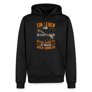 Bassklarinette Geschenk Bassklarinettist - Männer Premium Bio Hoodie - Schwarz - Vorne - Nico (187cm)