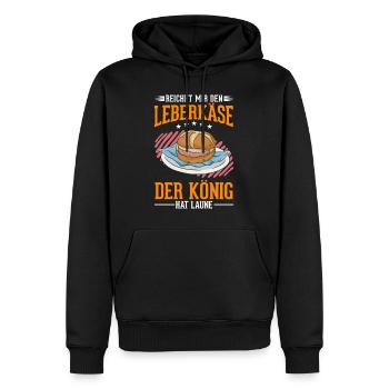 Leberkas König Leberkäse Fleischkäse - Männer Premium Bio Hoodie - Schwarz - Vorne - Nico (187cm)
