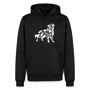 Chien de berger australien Mama Beagle papa - Sweat à capuche Premium bio Homme - noir - Devant - Nico (187cm)