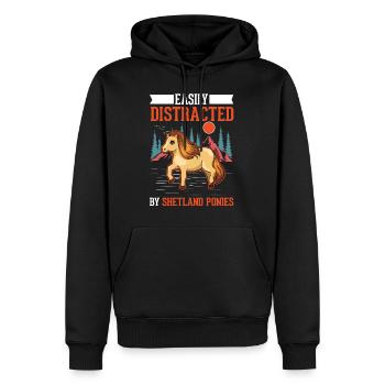 Easily distracted by Shetland Ponies Shetty - Männer Premium Bio Hoodie - Schwarz - Vorne - Nico (187cm)