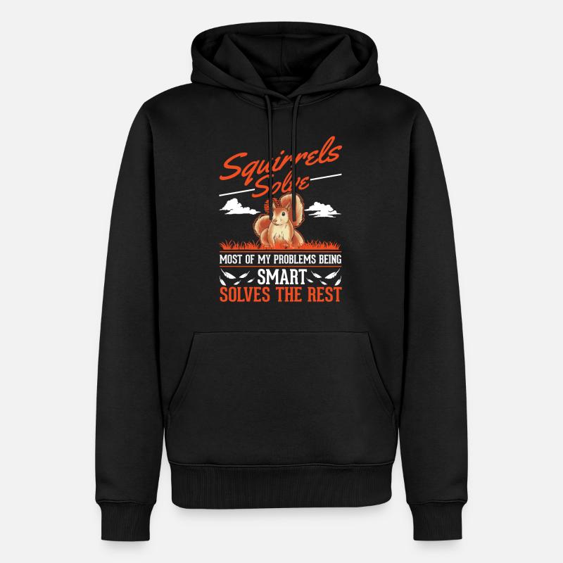 Eichhörnchen Geschenk Grauhörnchen Squirrel - Männer Premium Bio Hoodie - Schwarz