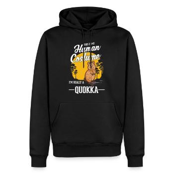 Quokka Halloween Kangourou à queue courte - Sweat à capuche Premium bio Homme - noir - Devant - Nico (187cm)