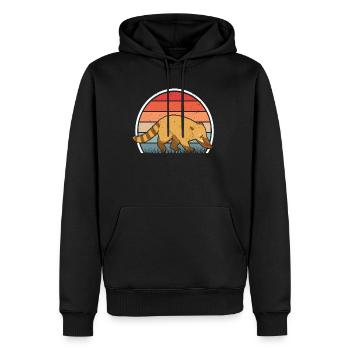 Nasenbär Retro Coati Vintage - Sweat à capuche Premium bio Homme - noir - Devant - Nico (187cm)