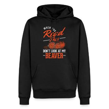 Castor Beaver Dam cadeau castor - Sweat à capuche Premium bio Homme - noir - Devant - Nico (187cm)