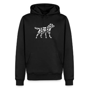 Labrador Retriever Hund Silhouette Posen - Männer Premium Bio Hoodie - Schwarz - Vorne - Nico (187cm)