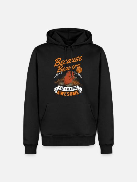 Biber Geschenk Biberdamm - Männer Premium Bio Hoodie - Schwarz