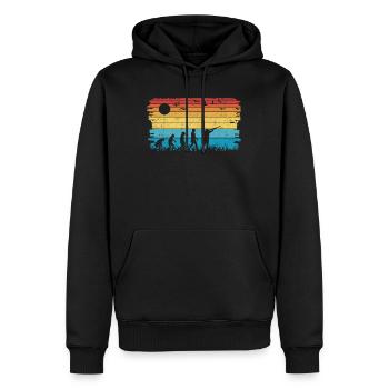 Évolution du tir au pigeon d’argile - Sweat à capuche Premium bio Homme - noir - Devant - Nico (187cm)