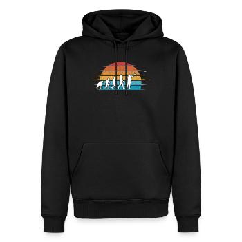 Évolution du tir au pigeon d’argile - Sweat à capuche Premium bio Homme - noir - Devant - Nico (187cm)