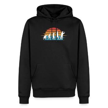 Dart Evolution Darter Dartpfeile - Männer Premium Bio Hoodie - Schwarz - Vorne - Nico (187cm)