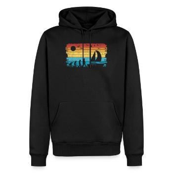 voilier evolution capitaine marin navire - Sweat à capuche Premium bio Homme - noir - Devant - Nico (187cm)