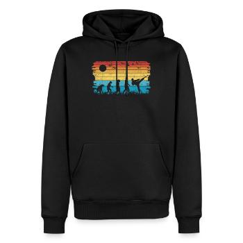 Karate Evolution Selbstverteidigung Kampfsport - Männer Premium Bio Hoodie - Schwarz - Vorne - Nico (187cm)