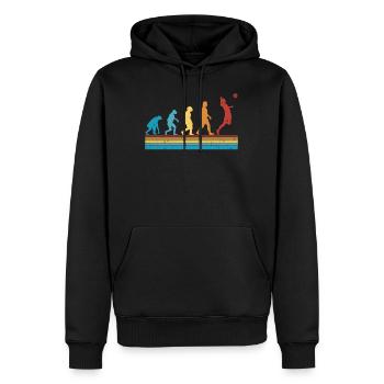 Volleyball Evolution Joueur de volley-ball - Sweat à capuche Premium bio Homme - noir - Devant - Nico (187cm)