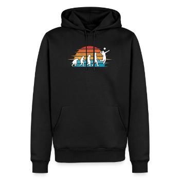 Volleyball Evolution Joueur de volley-ball - Sweat à capuche Premium bio Homme - noir - Devant - Nico (187cm)